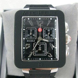NWT Michele Park black and sliver ladies watch